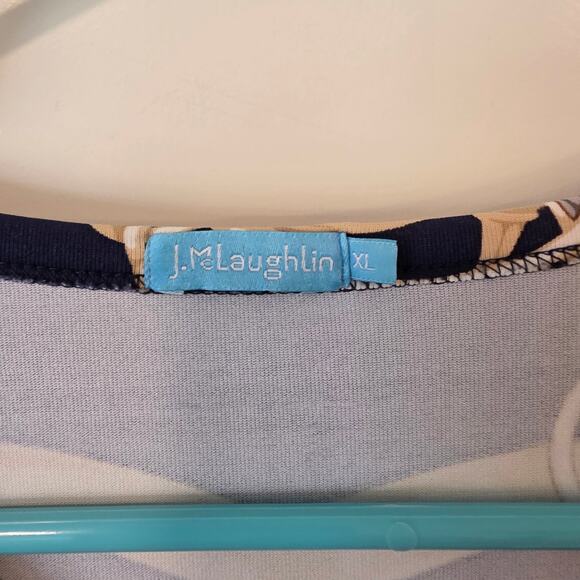 J Mclaughin Womens Nautical Print 3/4 Sleeve Catalina Cloth Top Size XL Blue - Picture 3 of 3